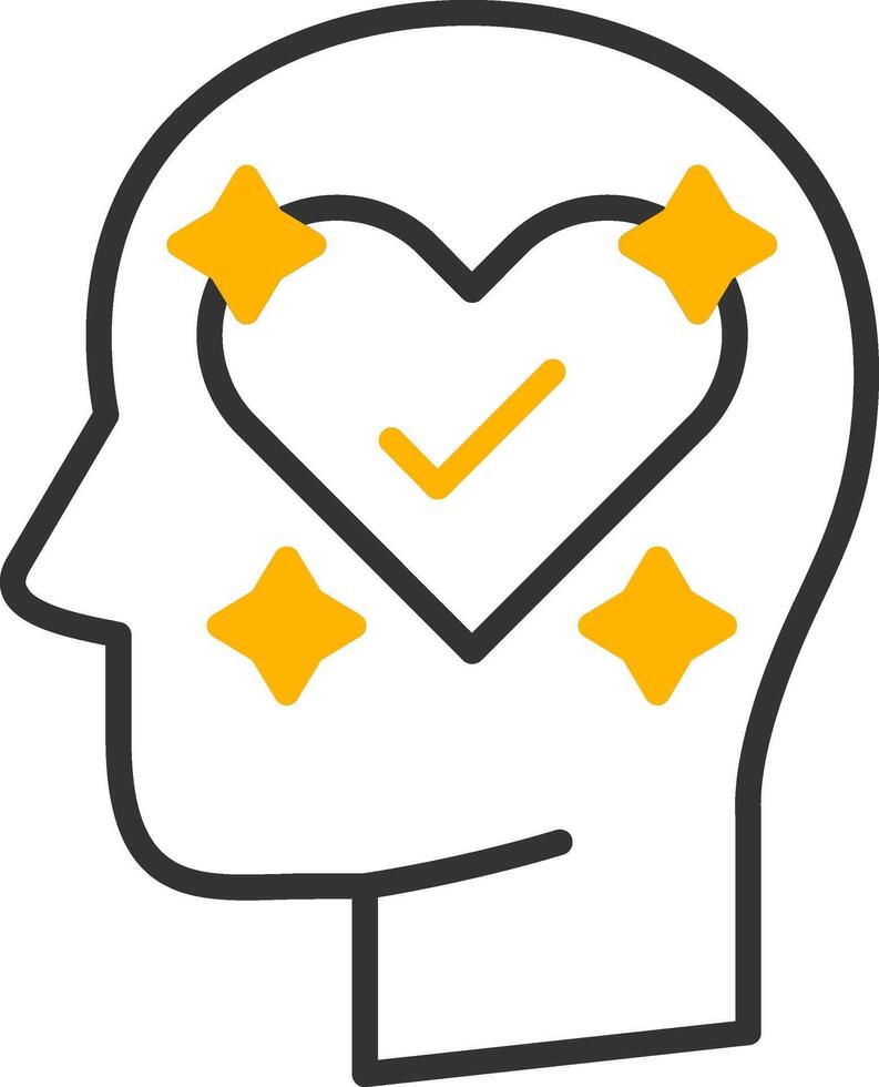 Mental Care Line Two Color Icon vector