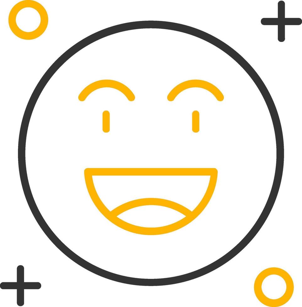 Happy Line Two Color Icon vector