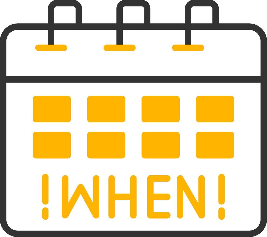 When Line Two Color Icon vector