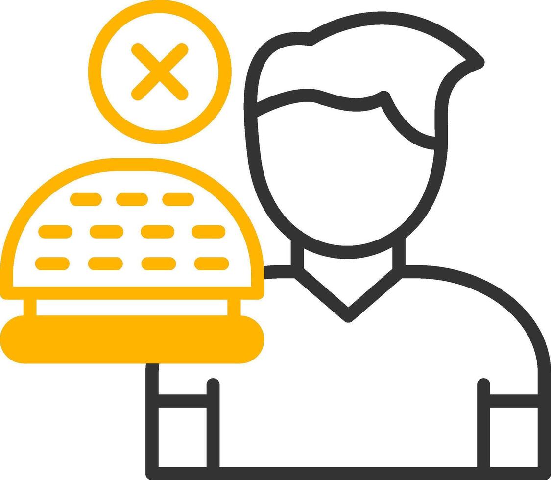 No Appetite Line Two Color Icon vector