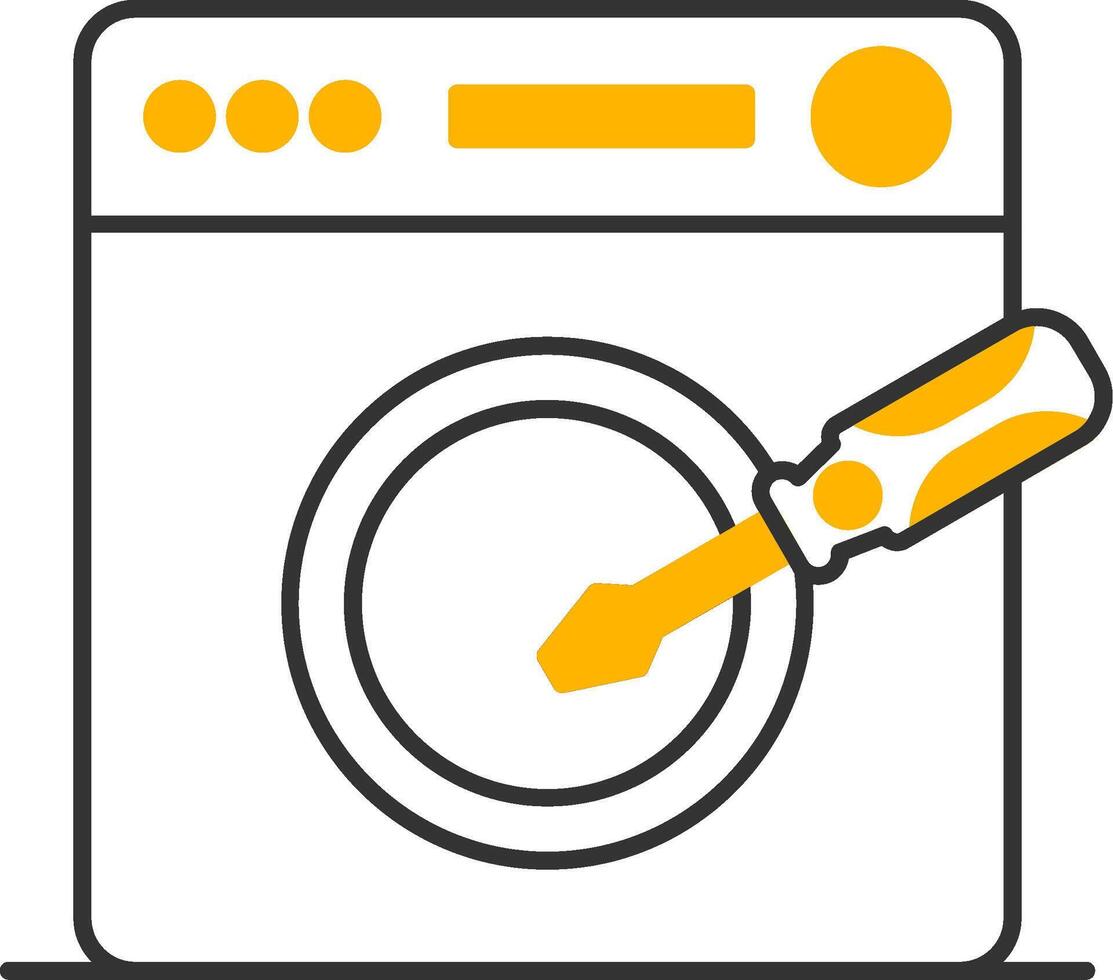 Washing Machine Repair Line Two Color Icon vector