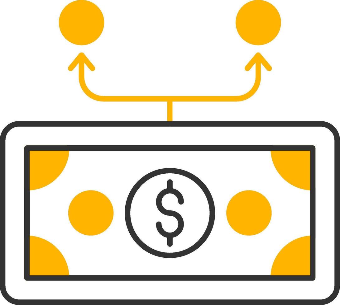 Expenses Division Line Two Color Icon vector