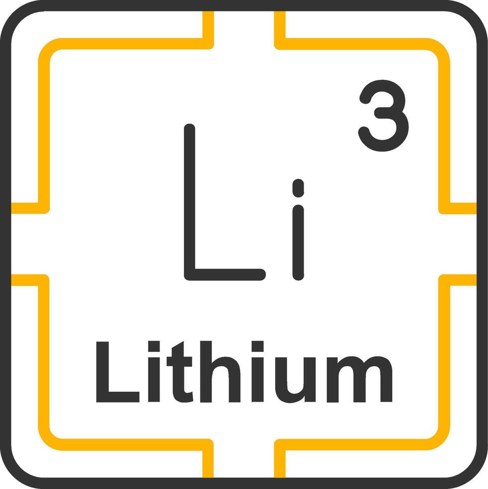 Lithium Line Two Color Icon vector