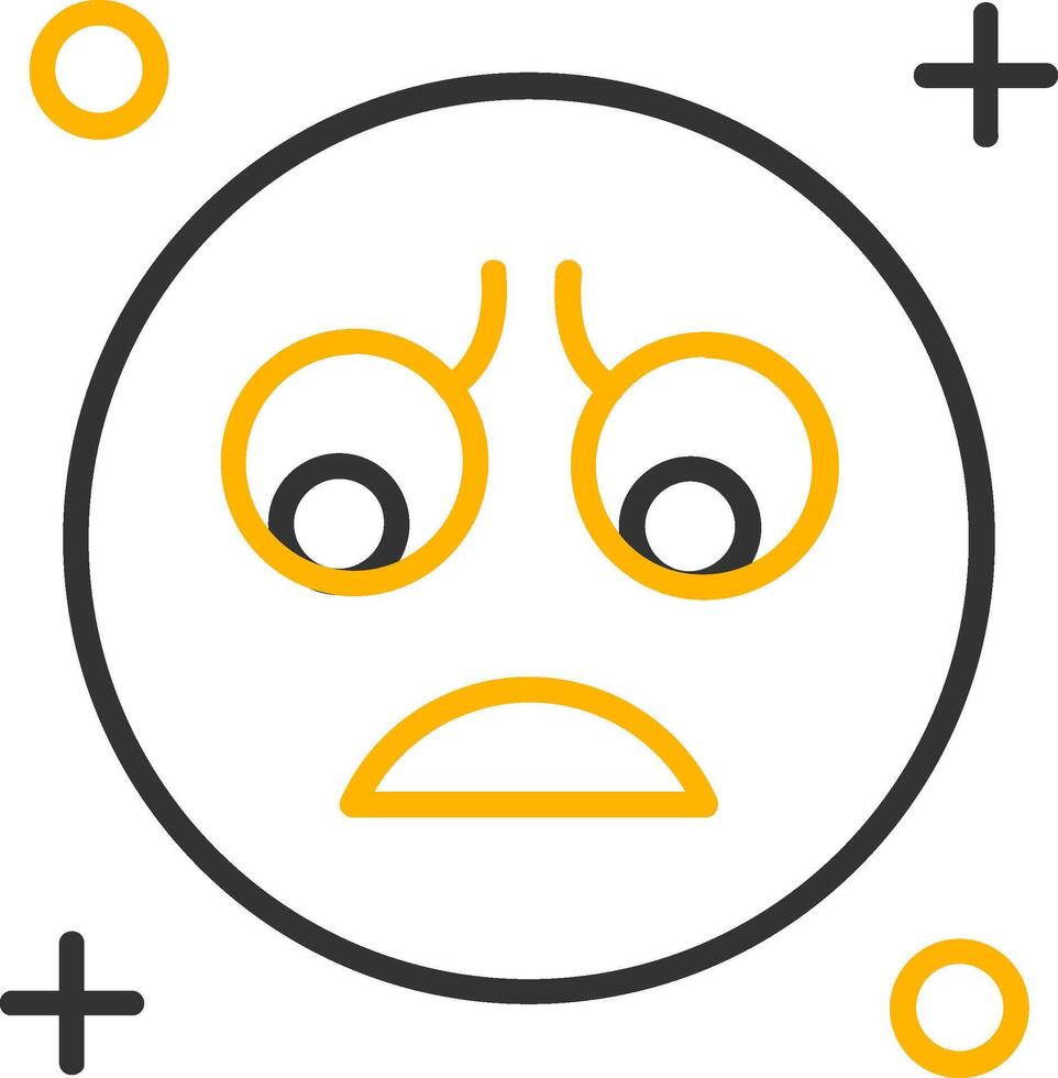 Sad Line Two Color Icon vector