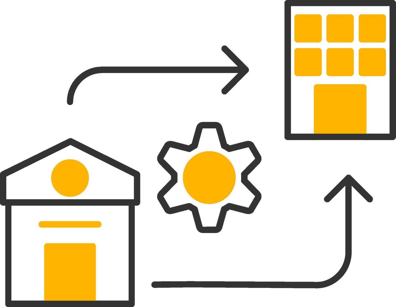 Hybrid Work Line Two Color Icon vector