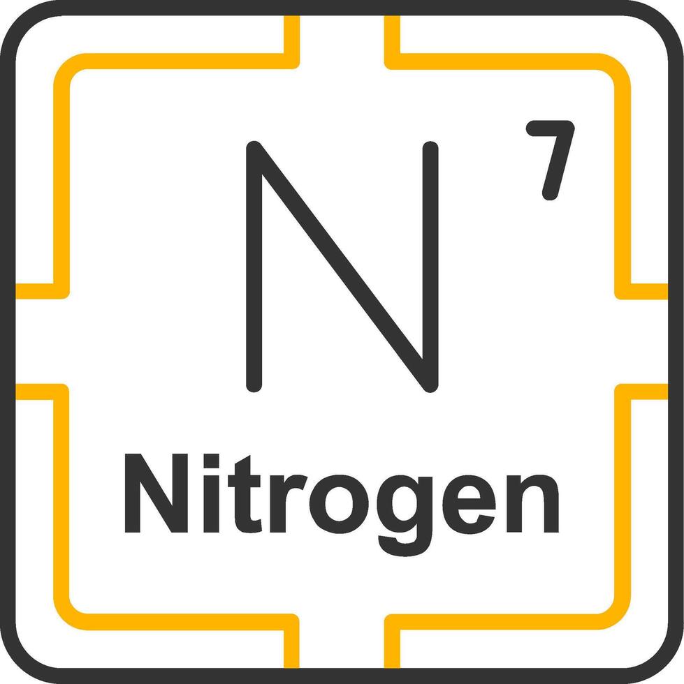 Nitrogen Line Two Color Icon vector