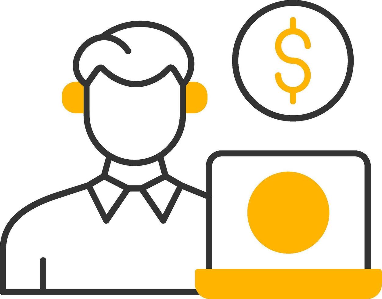Freelancer Line Two Color Icon vector