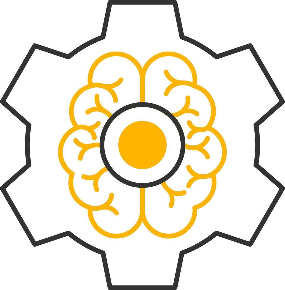 Brain Functions Line Two Color Icon vector