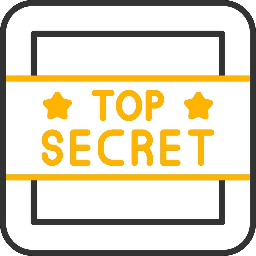 Top Secret Line Two Color Icon vector