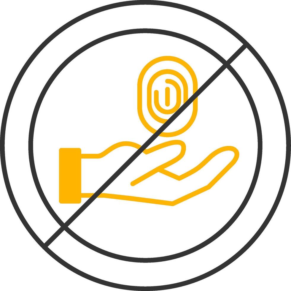 No Thief Line Two Color Icon vector