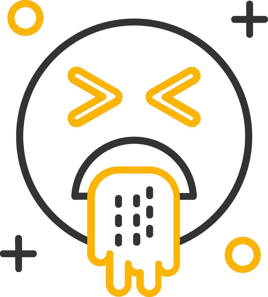 Vomit Line Two Color Icon vector
