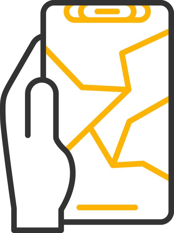 Creacked Line Two Color Icon vector