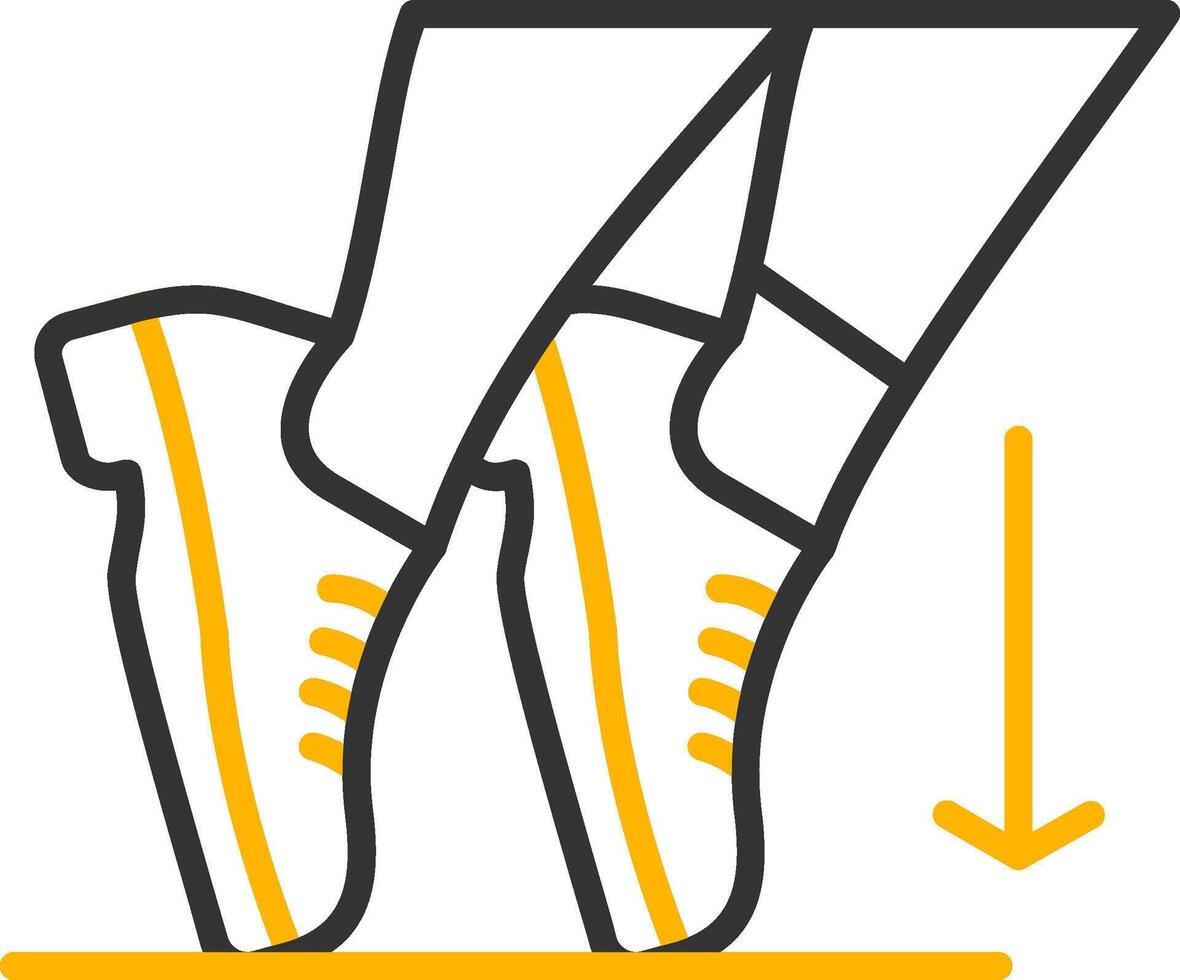 Toe Stand Line Two Color Icon vector
