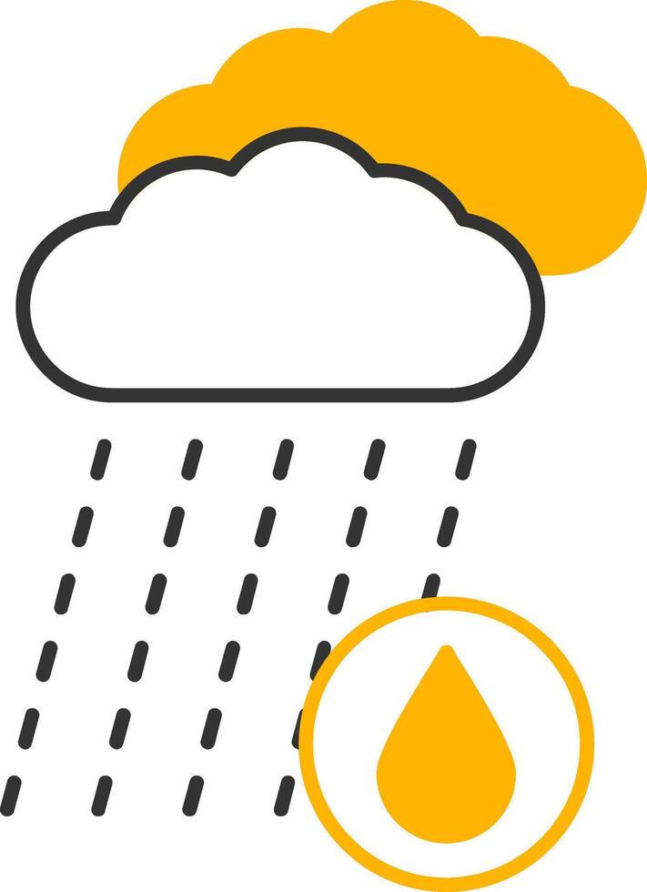 Rain Line Two Color Icon vector