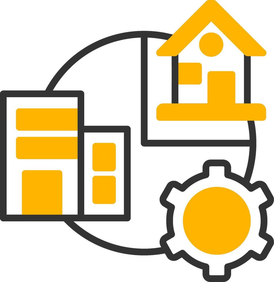 Hybrid Work Line Two Color Icon vector