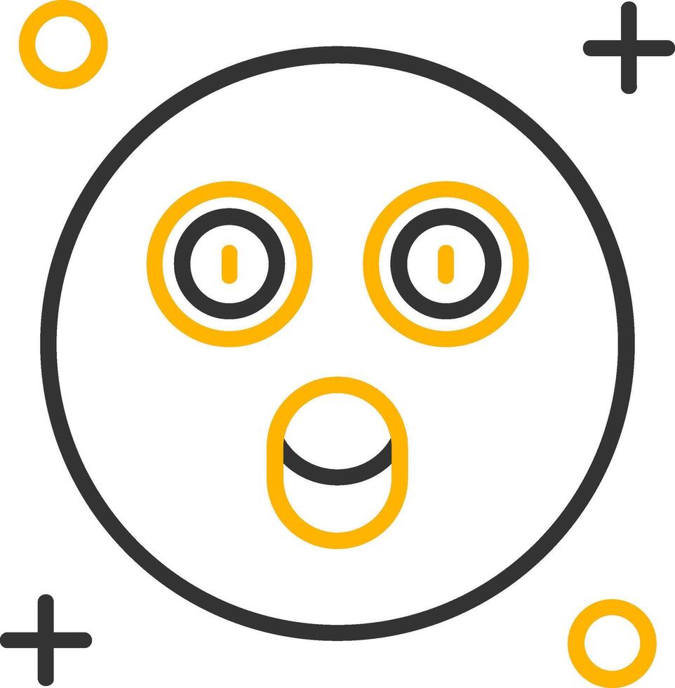 Surprised Line Two Color Icon vector