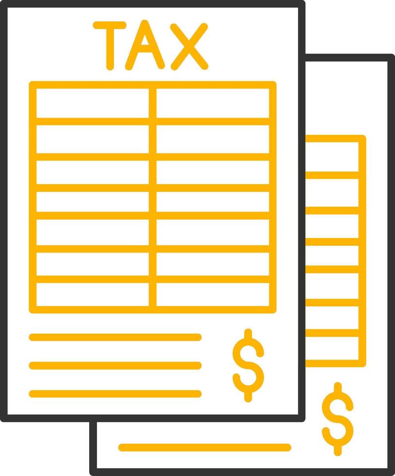 Tax Form Line Two Color Icon vector