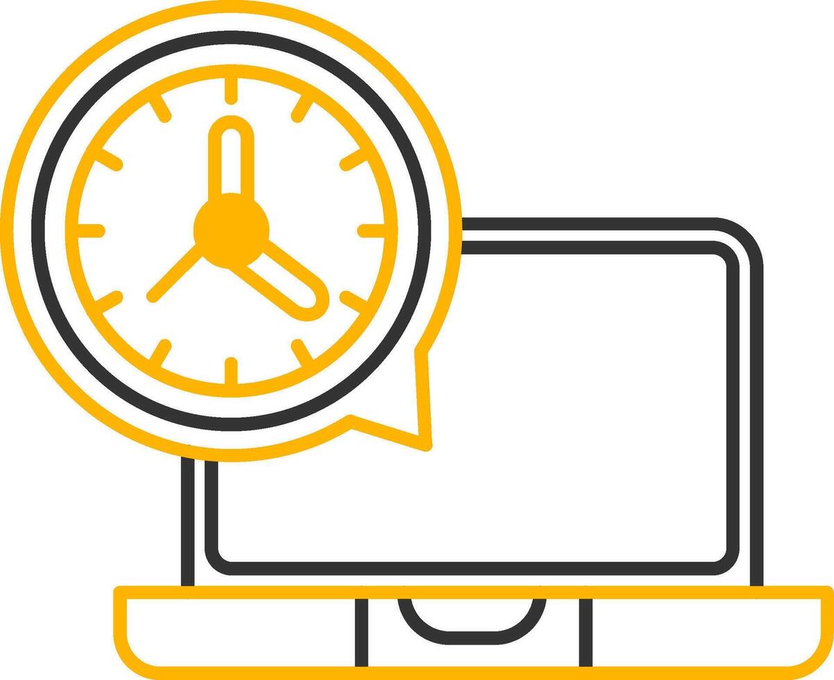 All The Time Working Line Two Color Icon vector