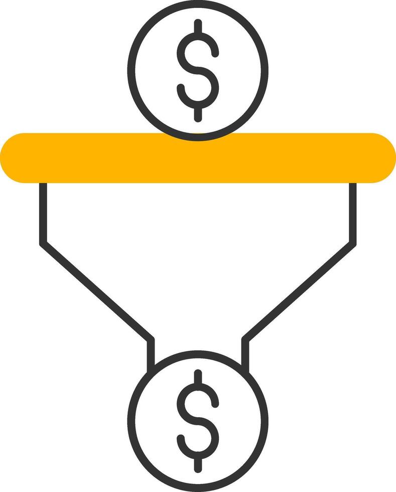 Dollar Sales PipeLine Two Color Line Two Color Icon vector