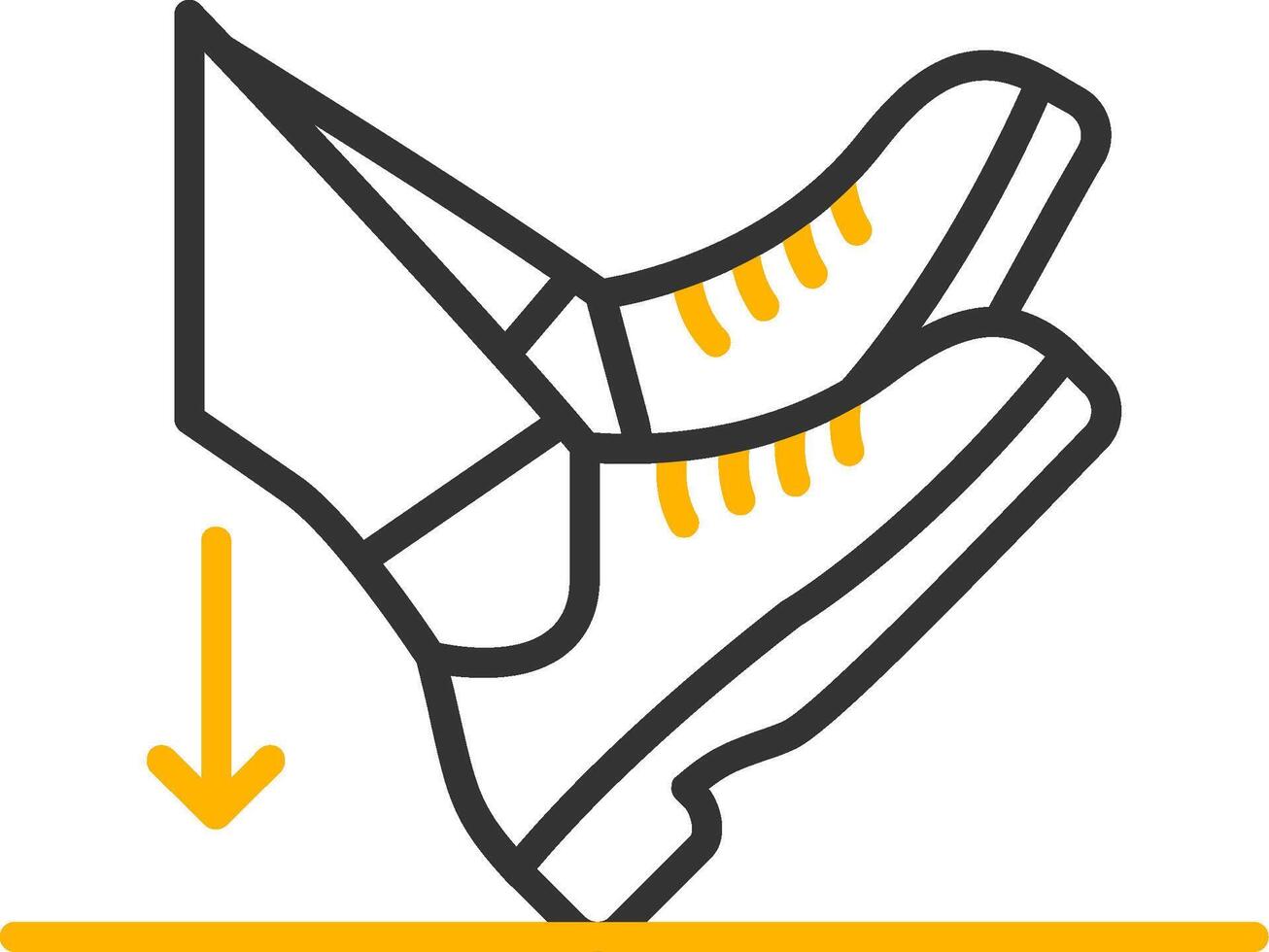 Heel Dig Line Two Color Icon vector