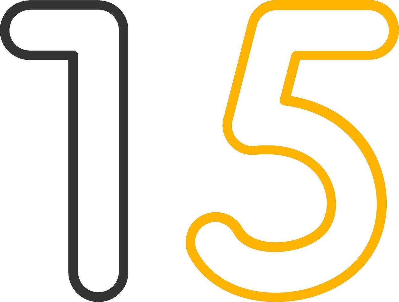 Fifteen Line Two Color Icon vector