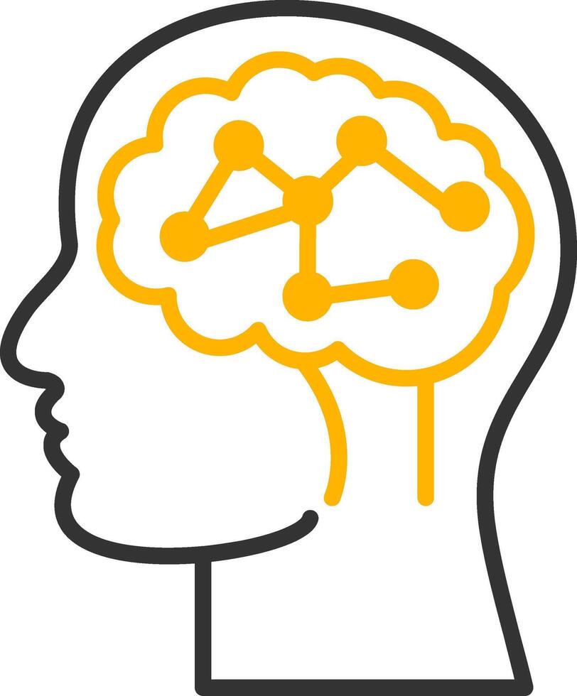 neural circuito línea dos color icono vector