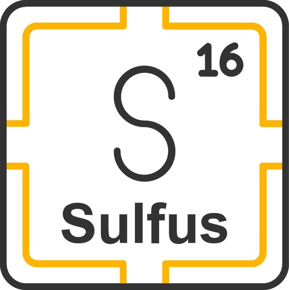 Sulfur Line Two Color Icon vector