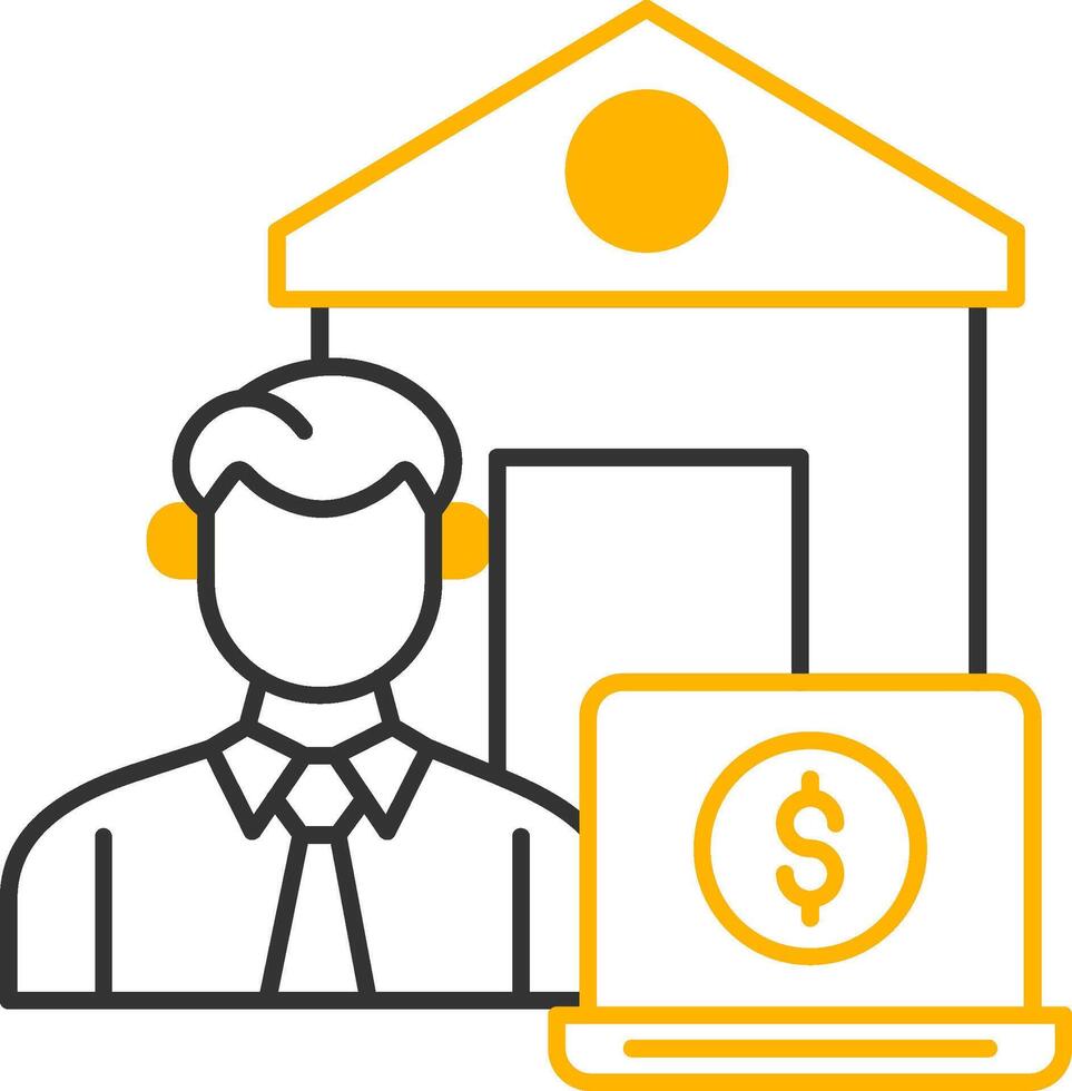 Work From Home Line Two Color Icon vector
