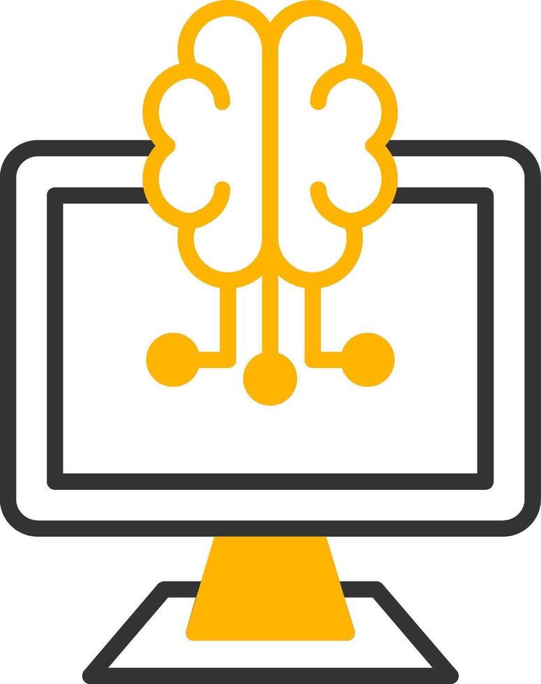 Artificial Intelligence Line Two Color Icon vector