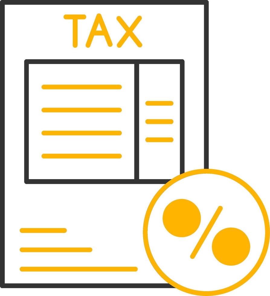 Tax Percentage Line Two Color Icon vector
