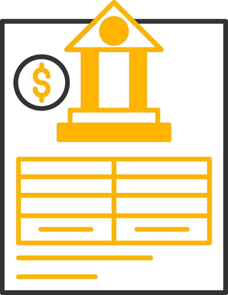 Bank Statement Line Two Color Icon vector