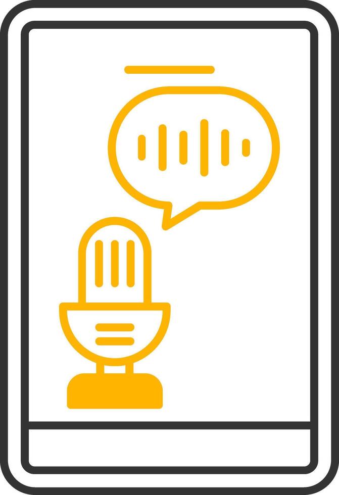 Voice Recognition Line Two Color Icon vector