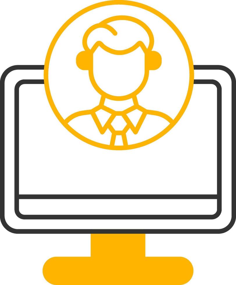 Freelancer Profile Line Two Color Icon vector