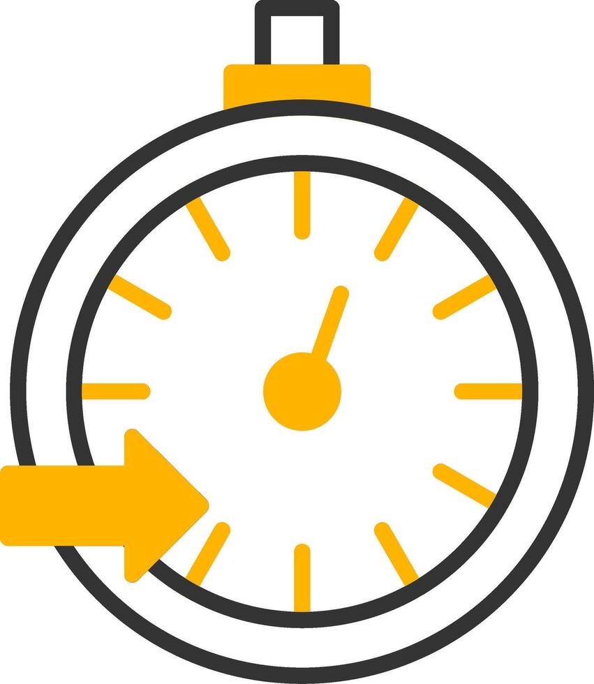 Pace Clock Line Two Color Icon vector
