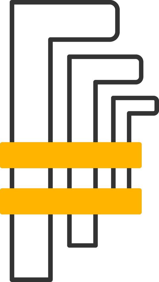 Hex Key Line Two Color Icon vector