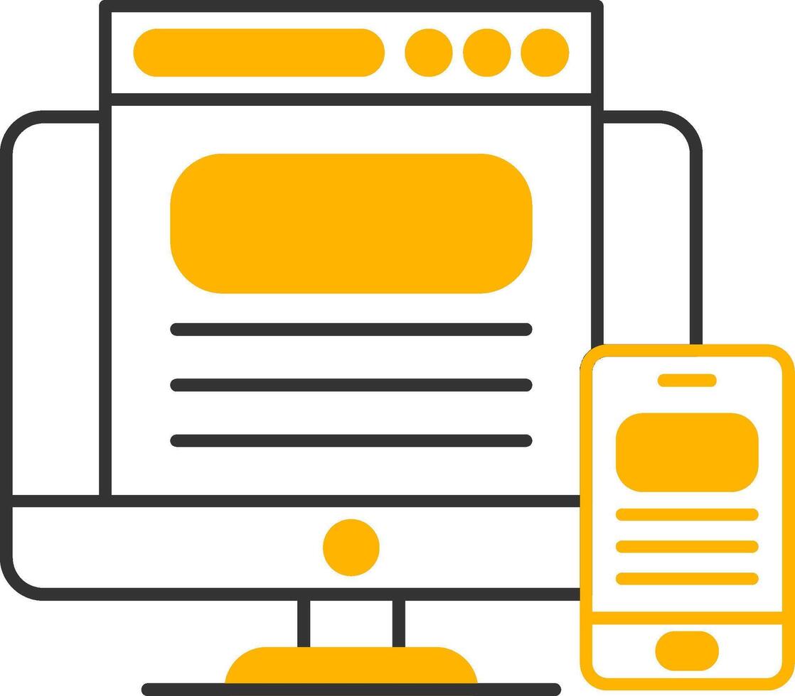 Responsive Design Line Two Color Icon vector