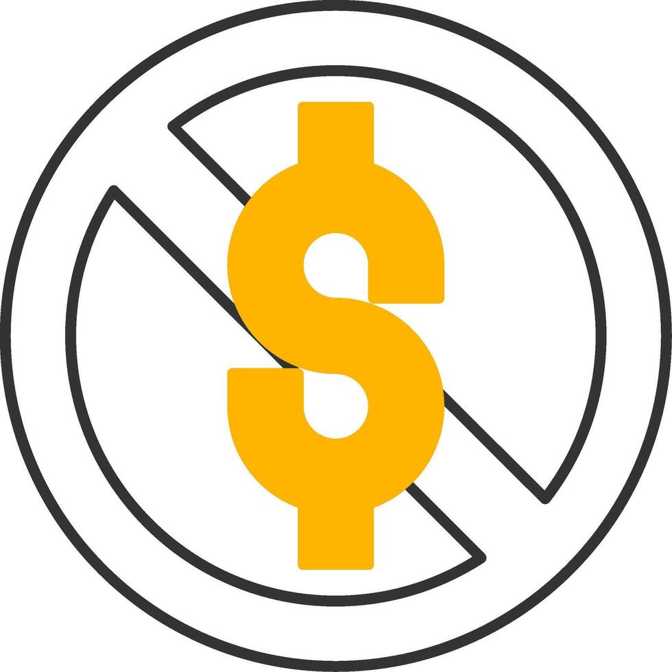 No Sales Line Two Color Icon vector