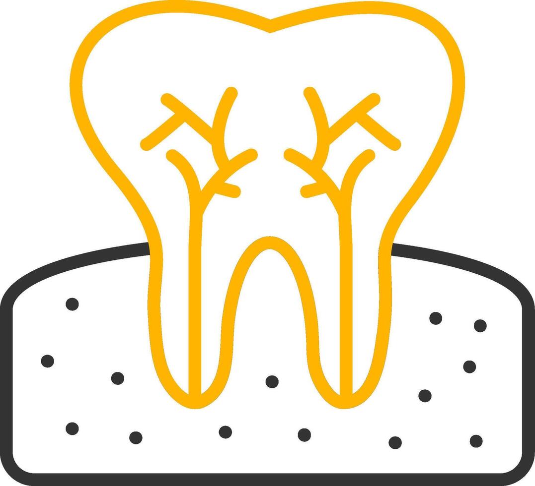 Tooth Line Two Color Icon vector
