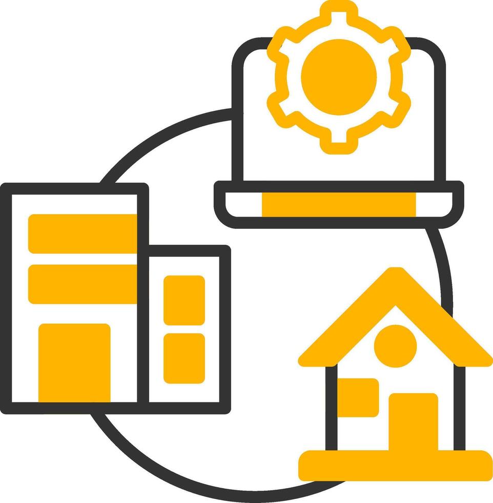 Hybrid Work Line Two Color Icon vector