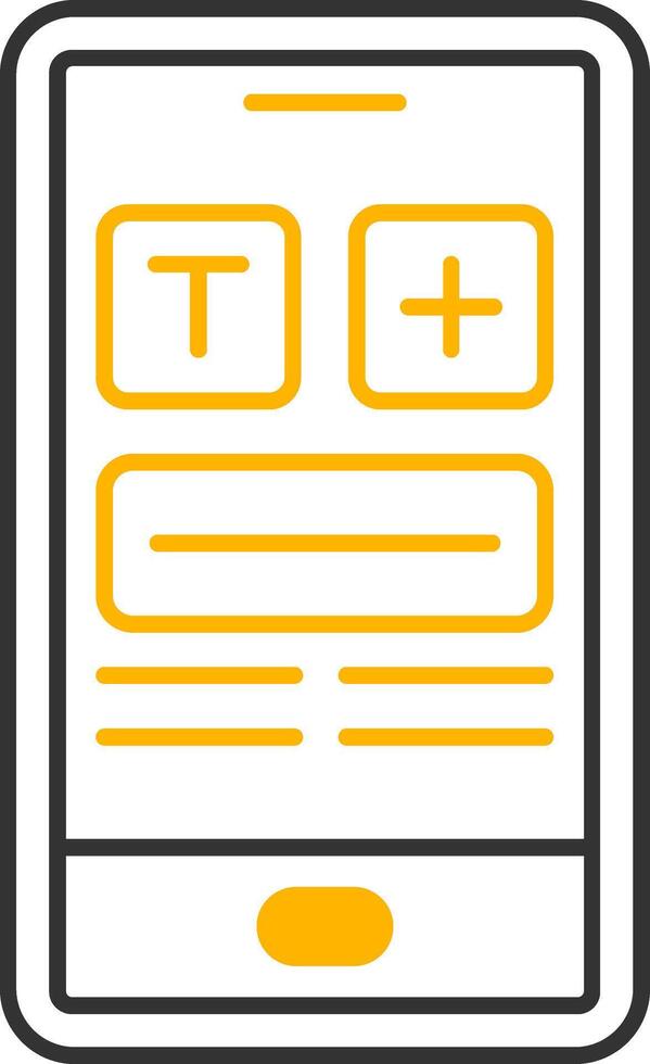 Mobile Phone Line Two Color Icon vector