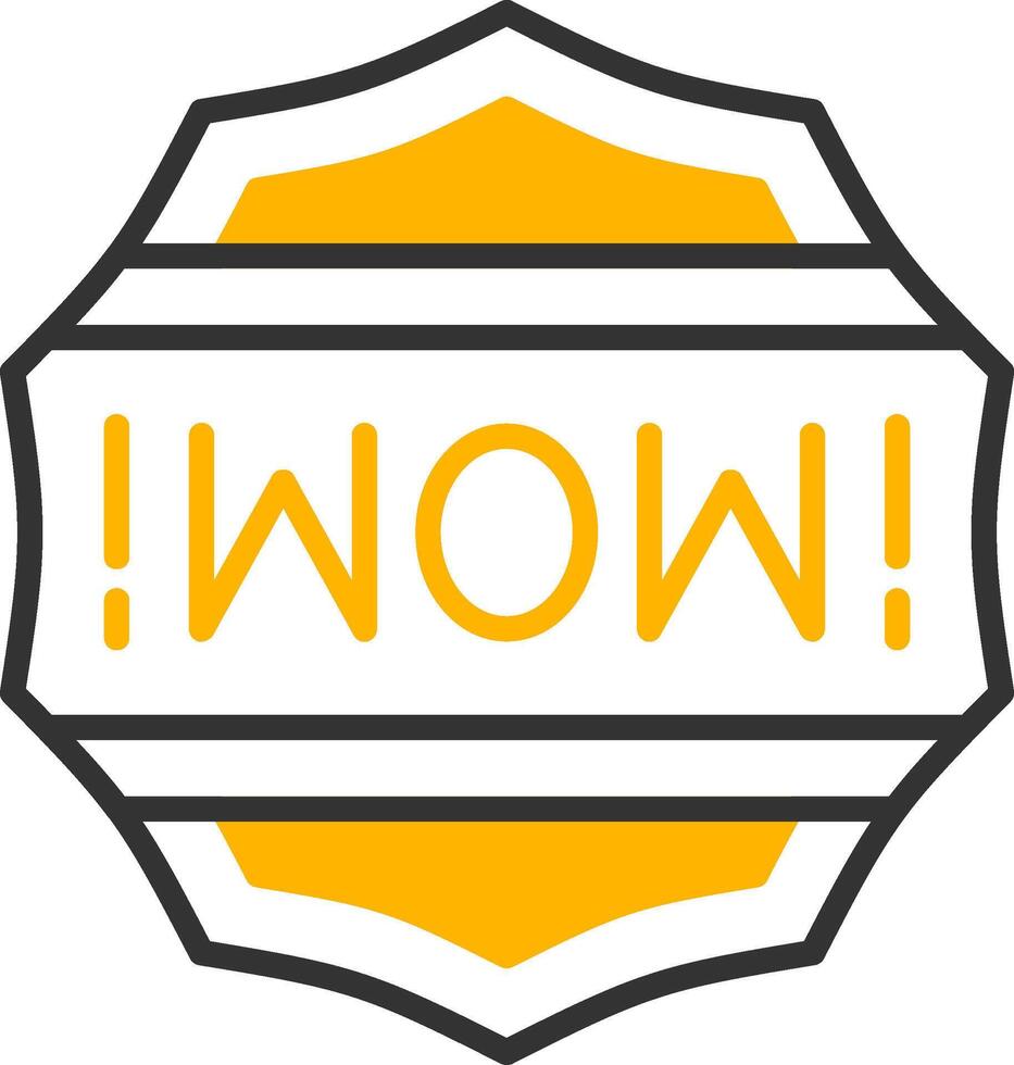 Wow Line Two Color Icon vector