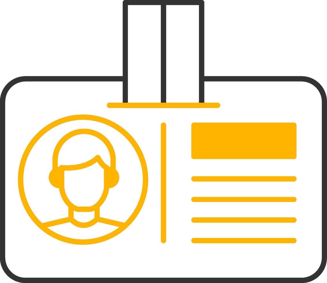 Id Card Line Two Color Icon vector