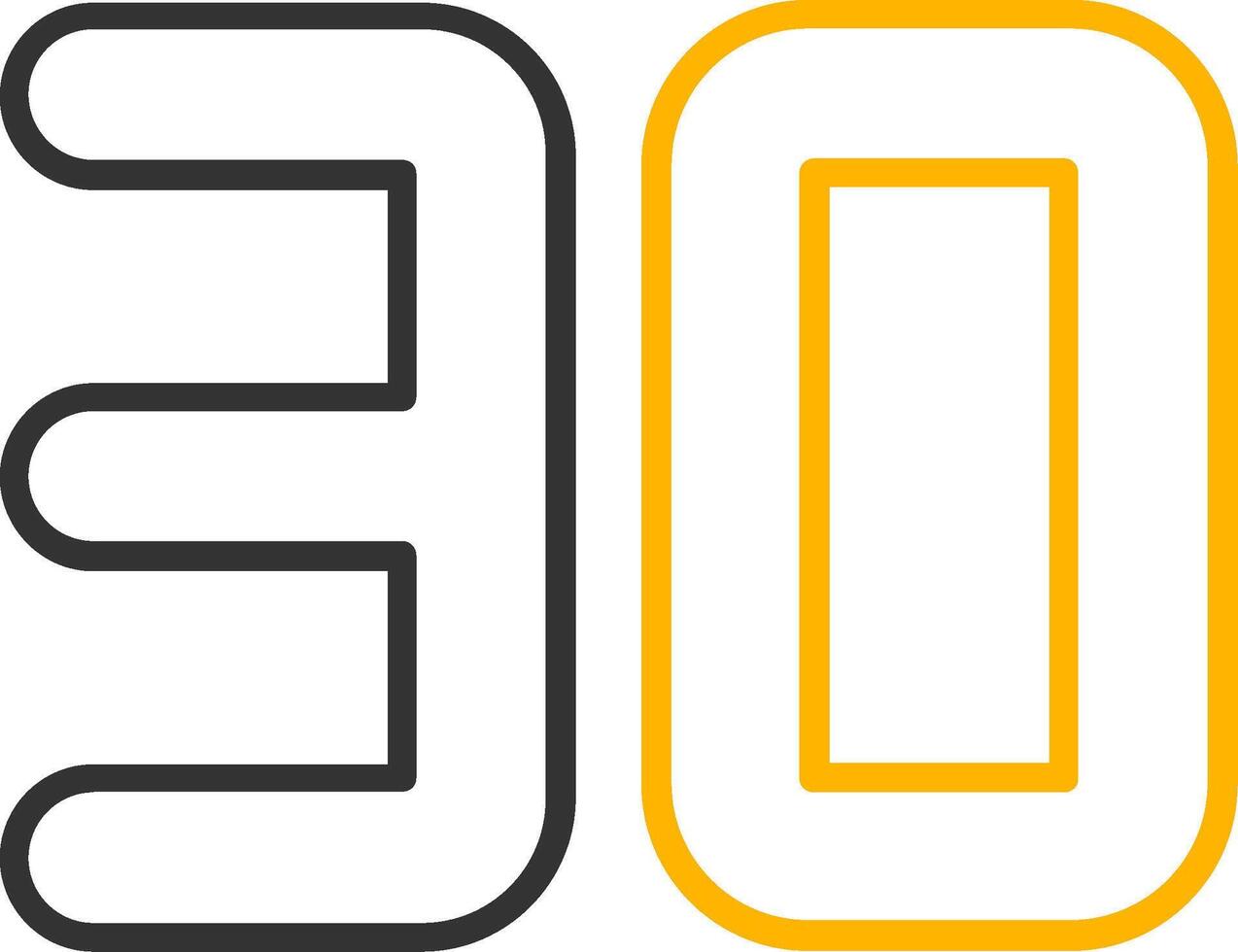 Thirty Line Two Color Icon vector