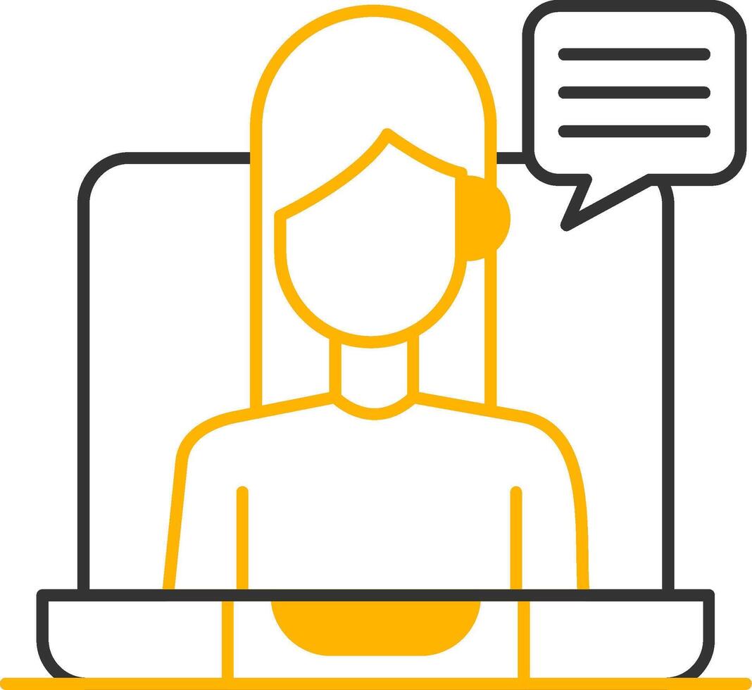Virtual Meeting Line Two Color Icon vector