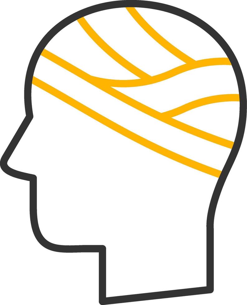 Head Line Two Color Icon vector