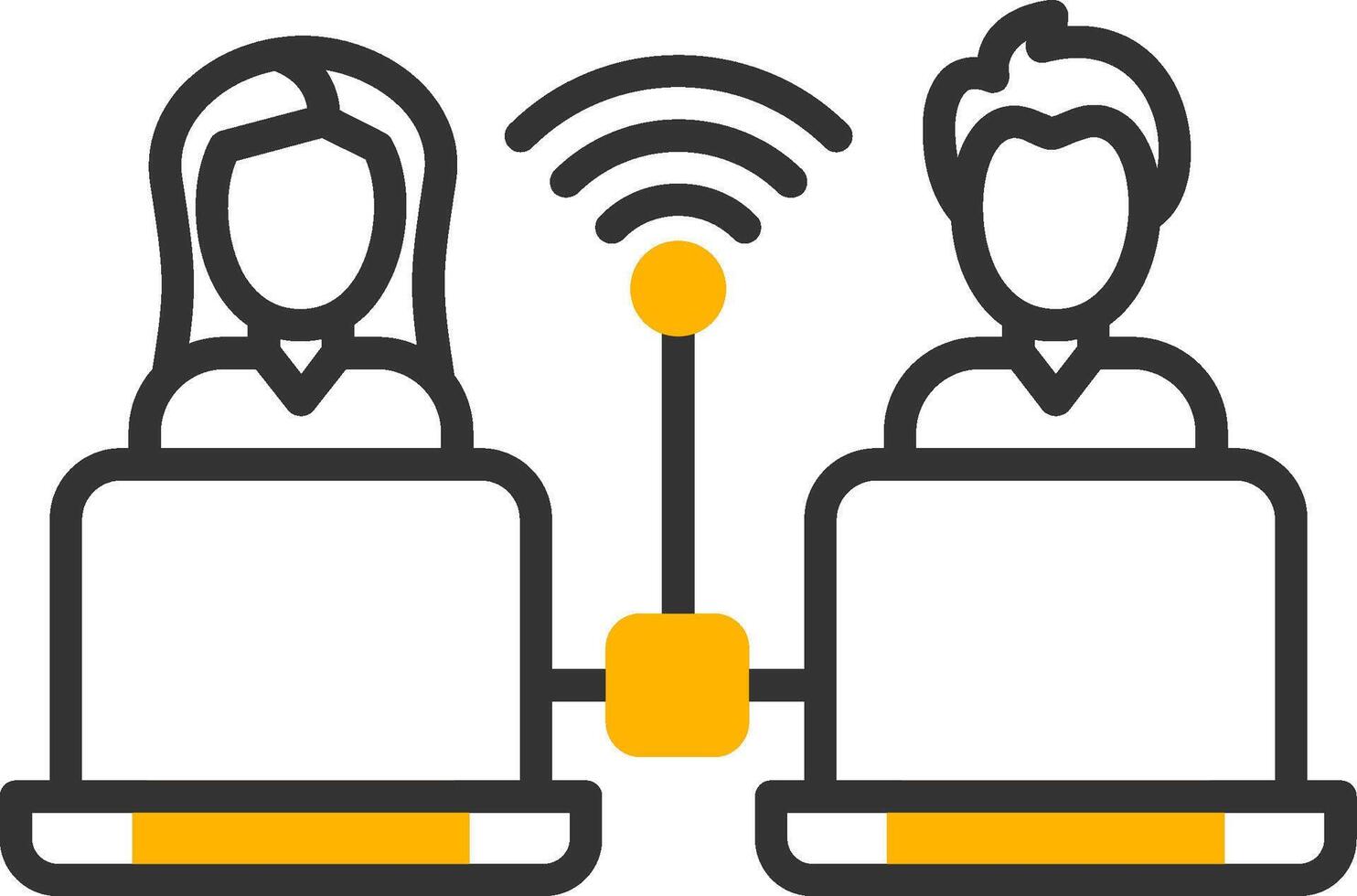 Remote Access Line Two Color Icon vector