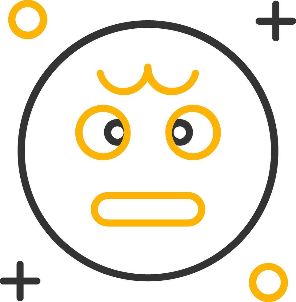 Angry Line Two Color Icon vector