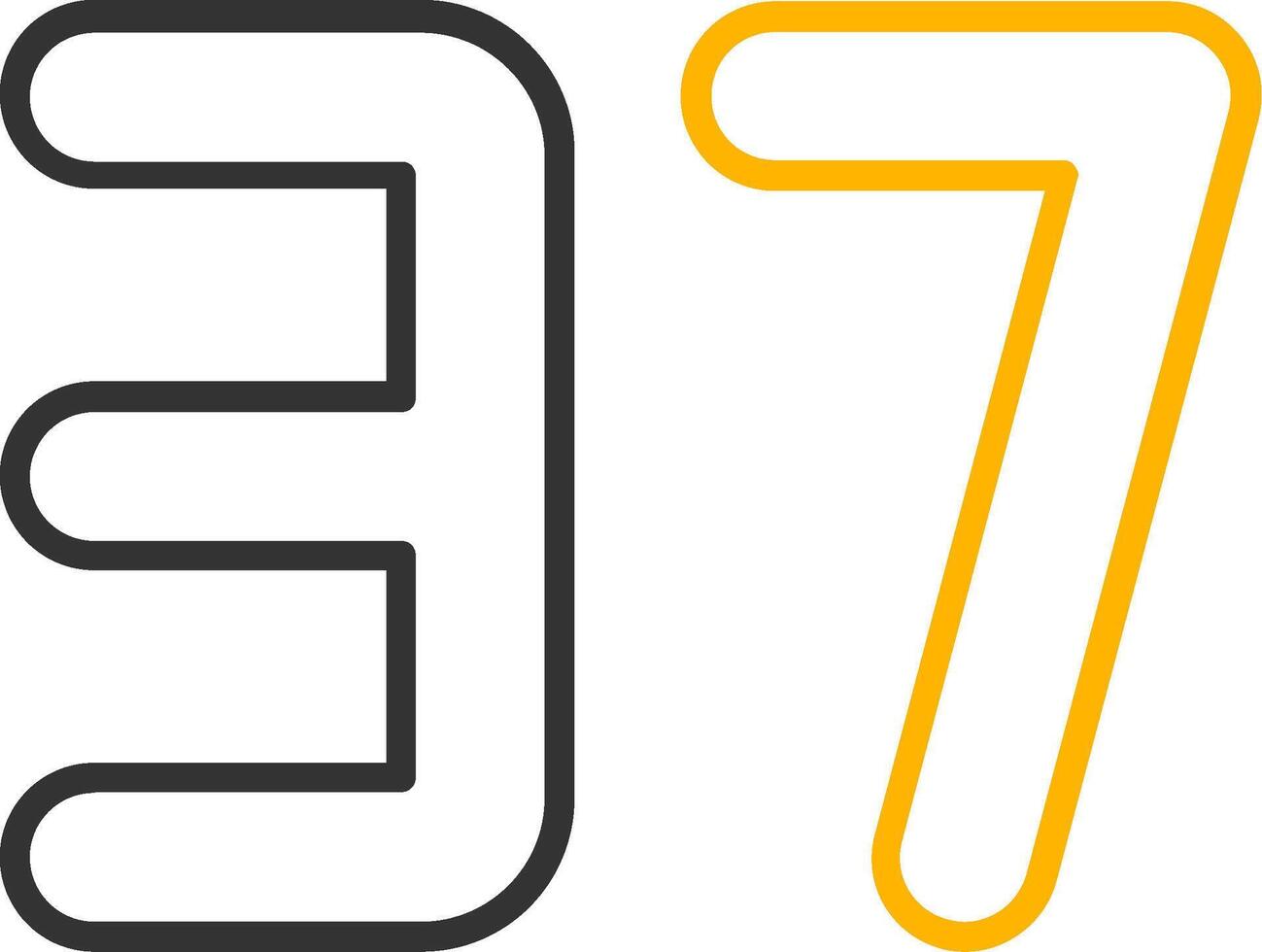 Thirty seven Line Two Color Icon vector