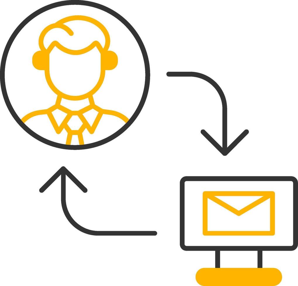 Exchange Mails Line Two Color Icon vector