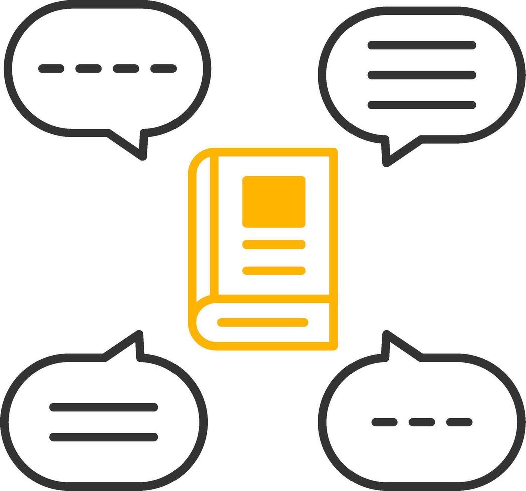 Discussion Group Line Two Color Icon vector